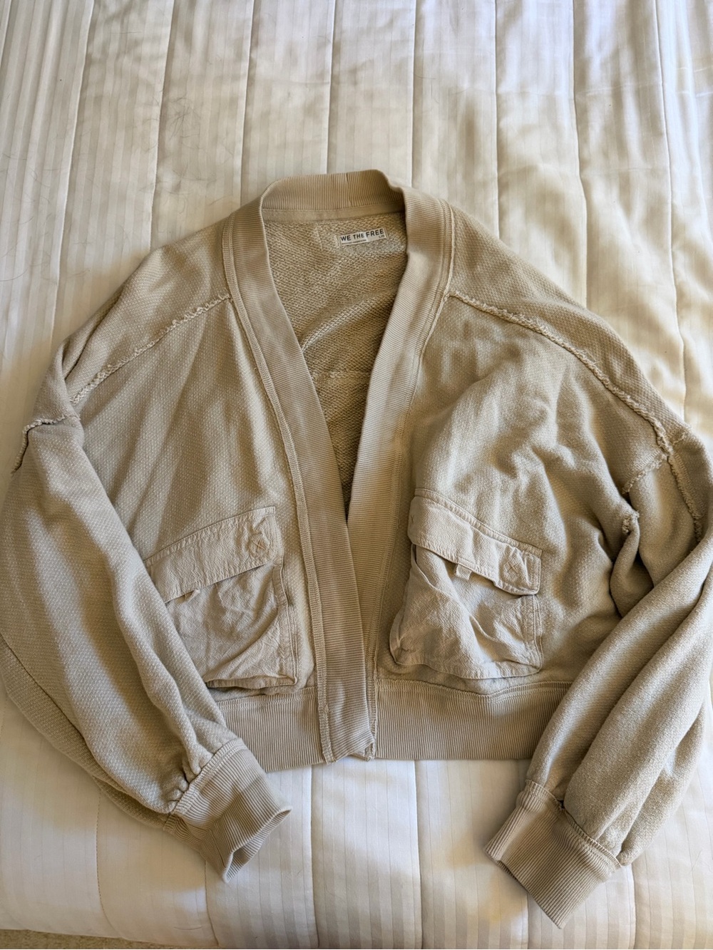 We The Free Cropped Utility Jacket in Light Beige